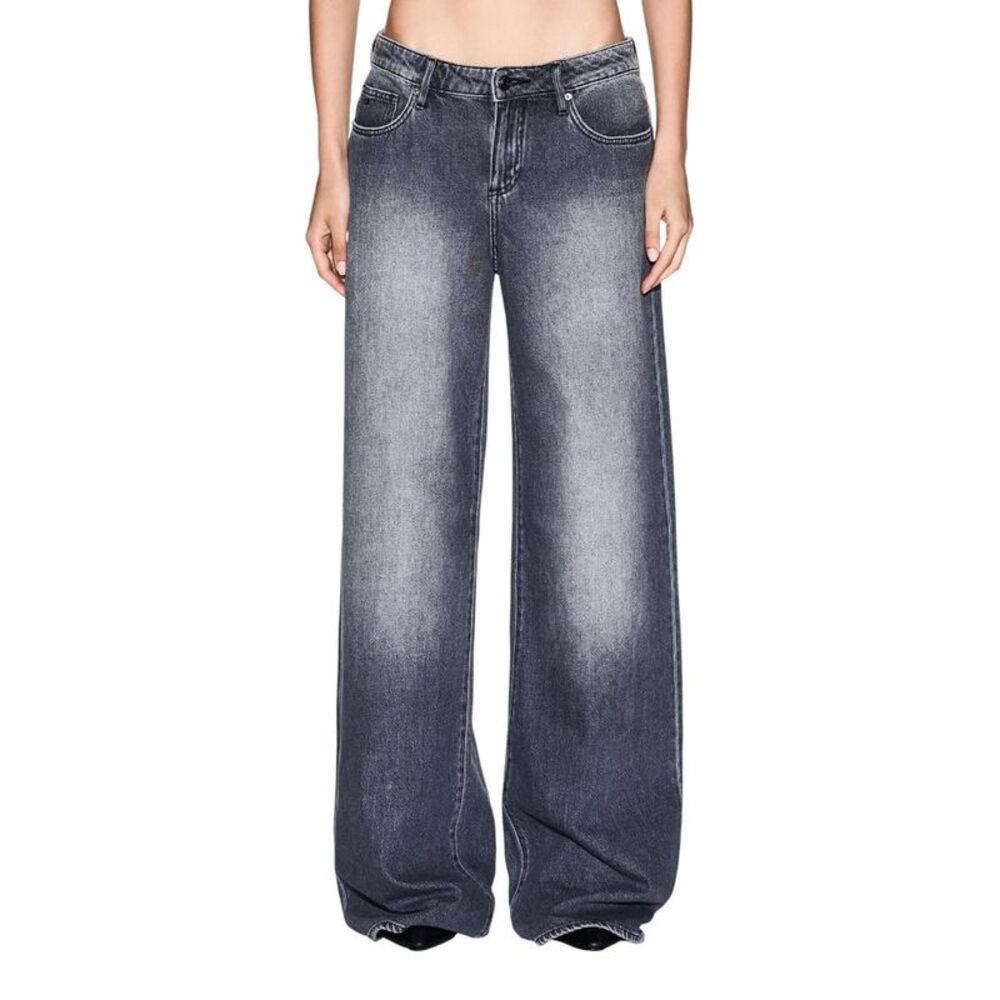 Armani Exchange Gray Cotton Relaxed Fit Women's Jeans